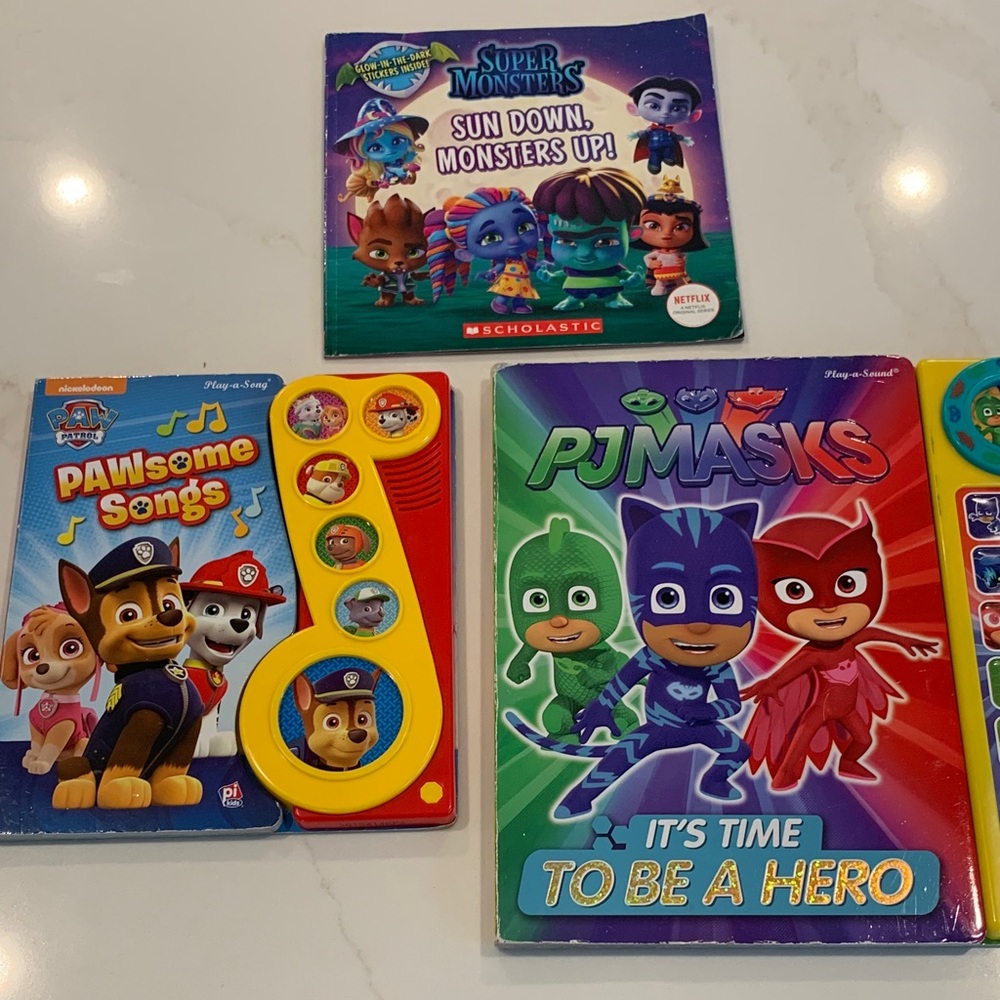 Interactive Books - Pj Masks, Paw Patrol, Super Monsters -Music and Buttons